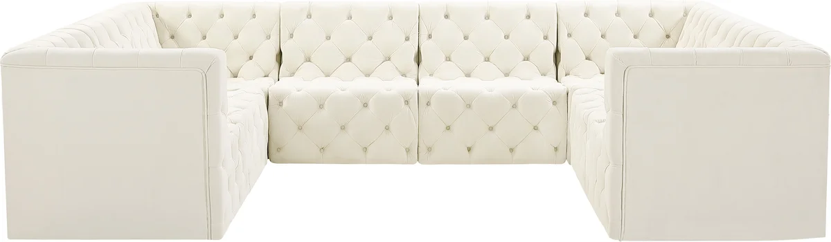 Tuft - 8 Piece Modular U-Shaped Sectional - Cream
