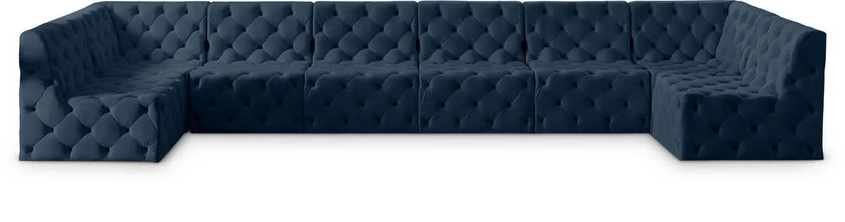 Tuft - 8 Piece Modular U-Shaped Armless Sectional - Navy