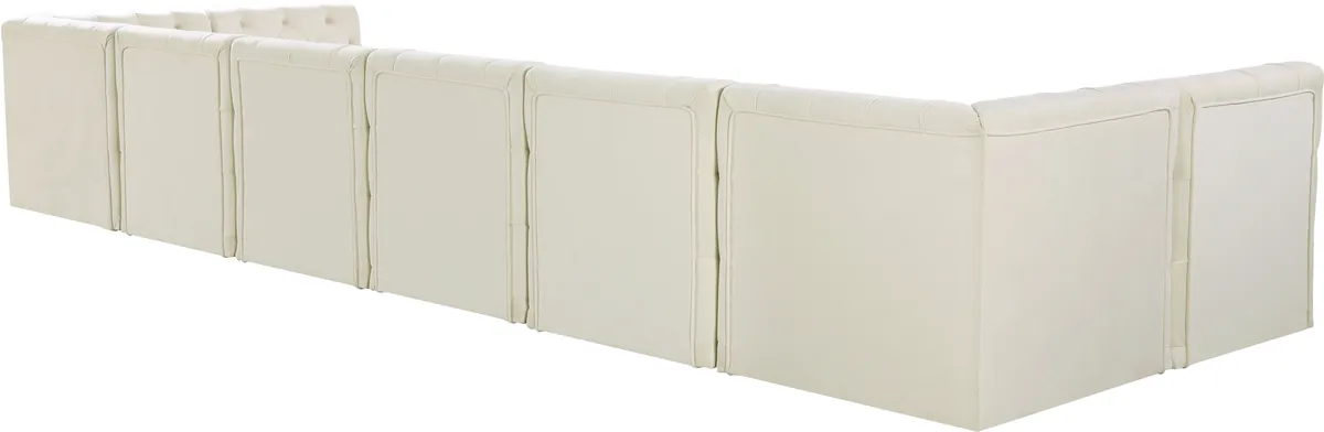 Tuft - 8 Piece Modular U-Shaped Armless Sectional - Cream