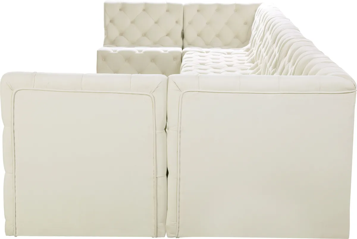 Tuft - 8 Piece Modular U-Shaped Armless Sectional - Cream