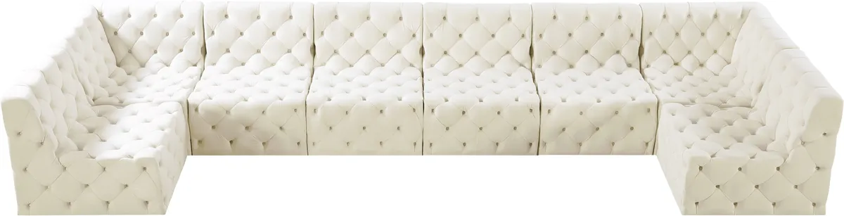 Tuft - 8 Piece Modular U-Shaped Armless Sectional - Cream