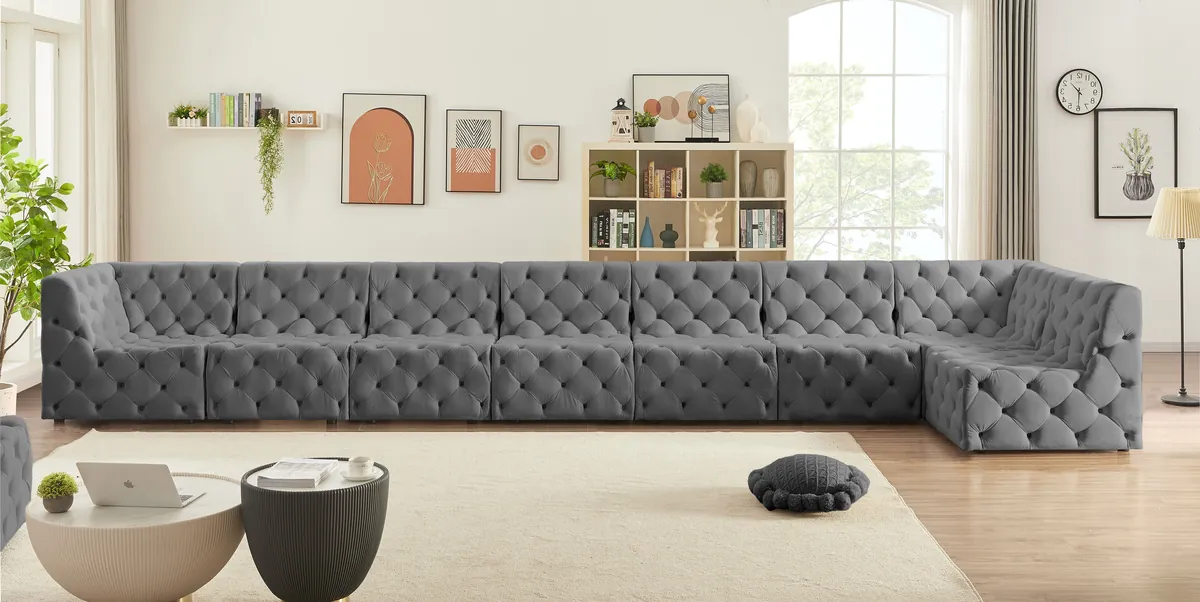 Tuft - 8 Piece Modular Sectional - Gray