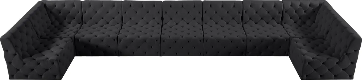 Tuft - 9 Piece Modular Sectional - Black