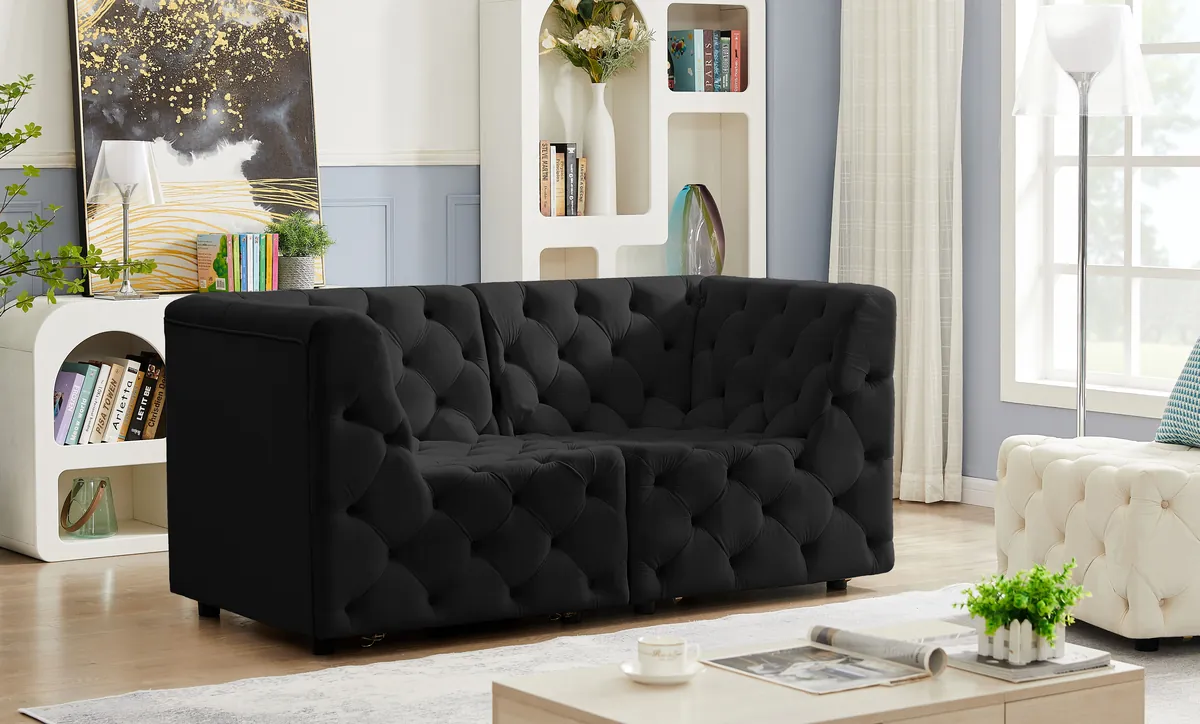Tuft - 2 Seat Modular Sofa - Black - View 2