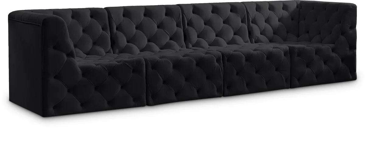 Tuft - 4 Seat Modular Sofa - Black