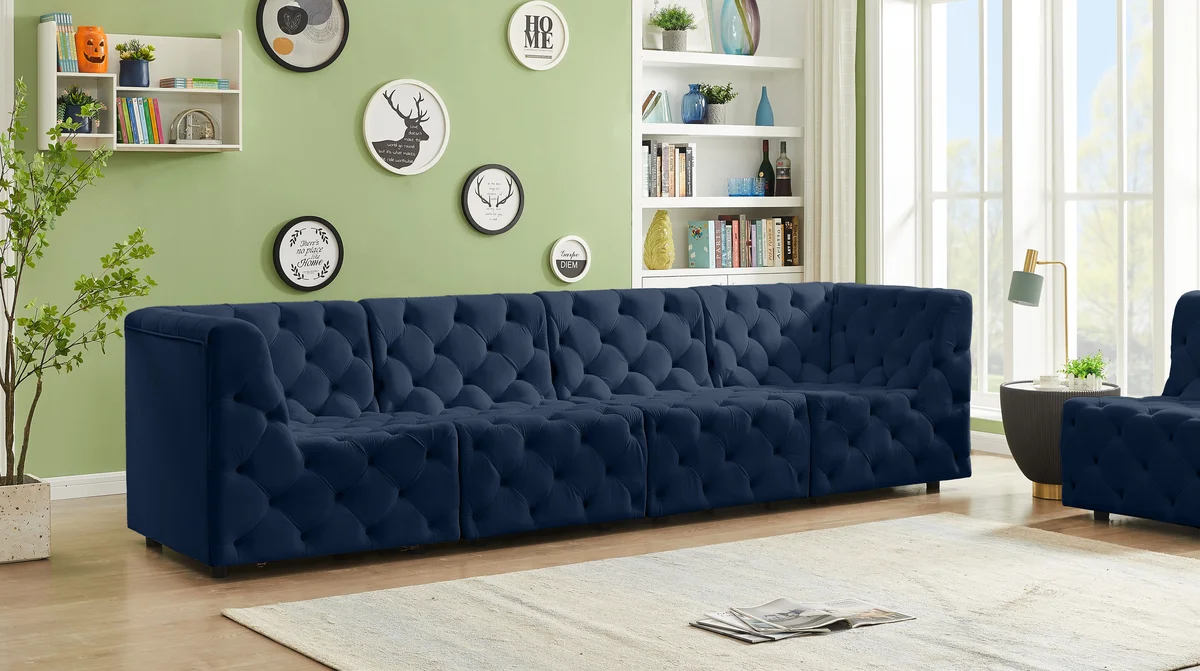 Tuft - 4 Seat Modular Sofa - Navy