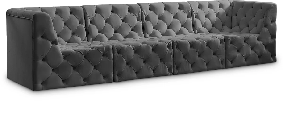 Tuft - 4 Seat Modular Sofa - Gray