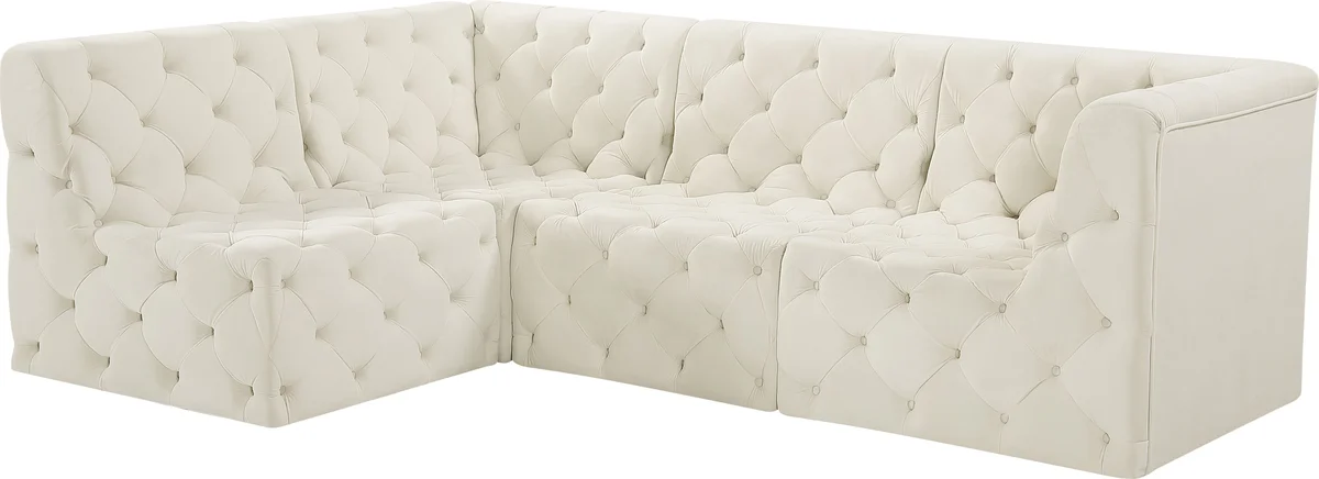 Tuft - 4 Piece Modular Sectional - Cream - View 2