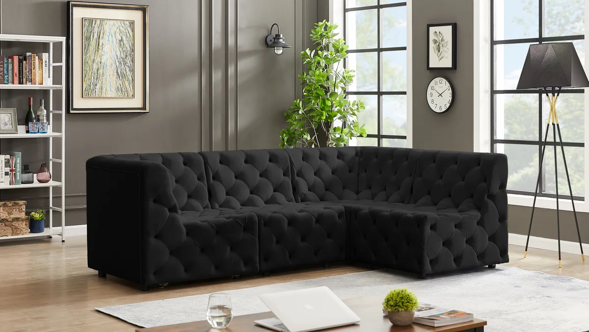 Tuft - 4 Piece Modular Sectional - Black