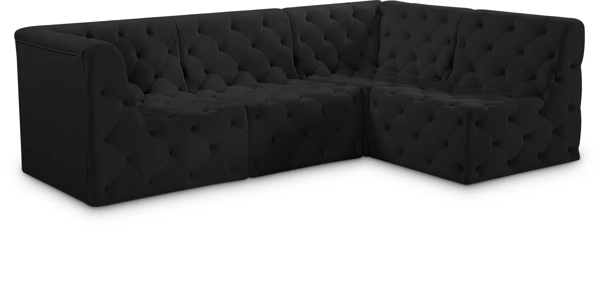 Tuft - 4 Piece Modular Sectional - Black