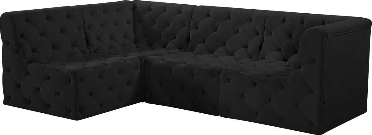 Tuft - 4 Piece Modular Sectional - Black - View 2