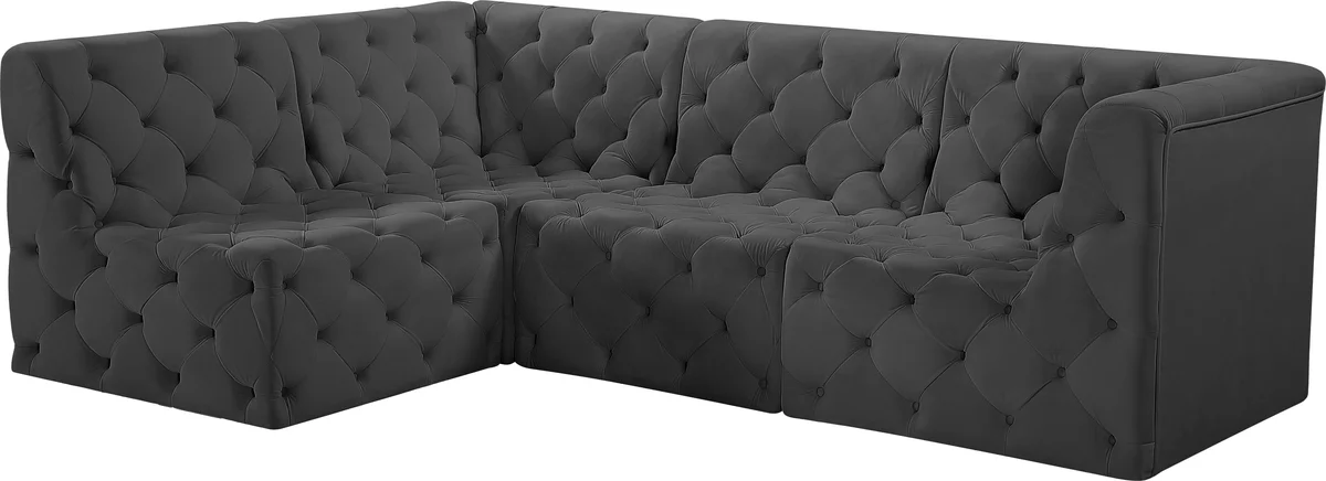Tuft - 4 Piece Modular Sectional - Gray - View 2
