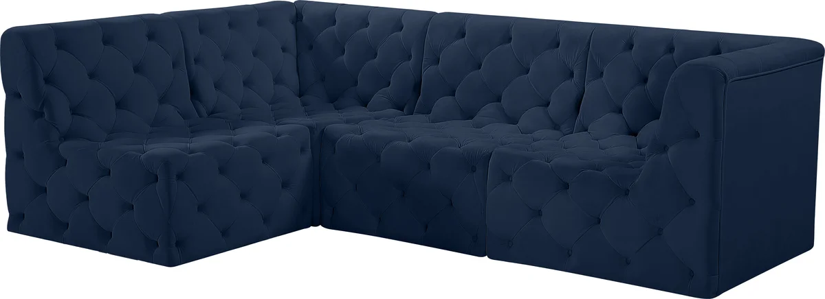 Tuft - 4 Piece Modular Sectional - Navy - View 2