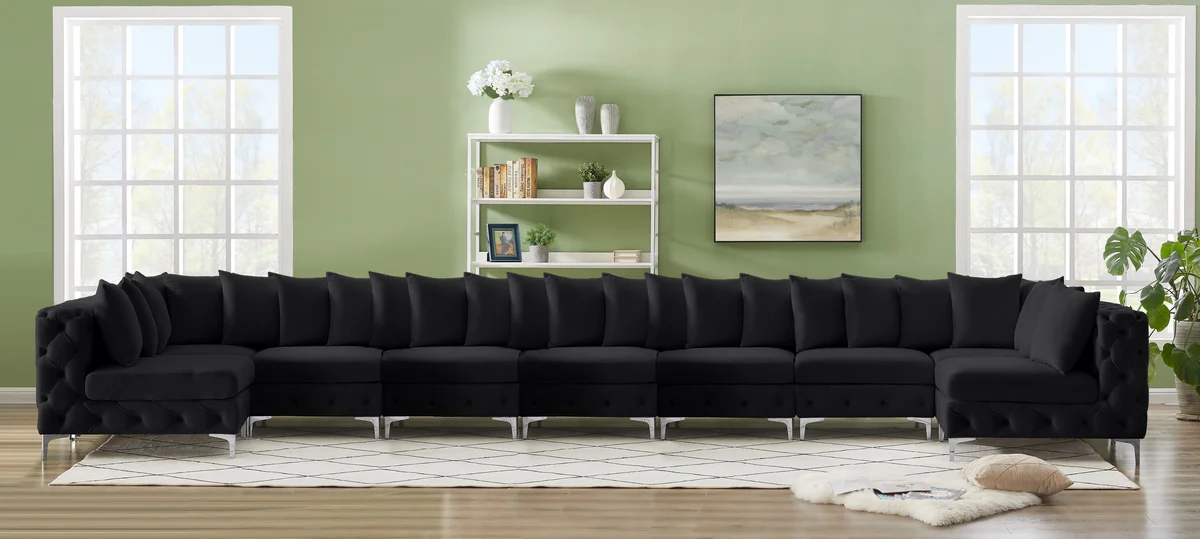 Tremblay - 9 Piece Modular Sectional - Black
