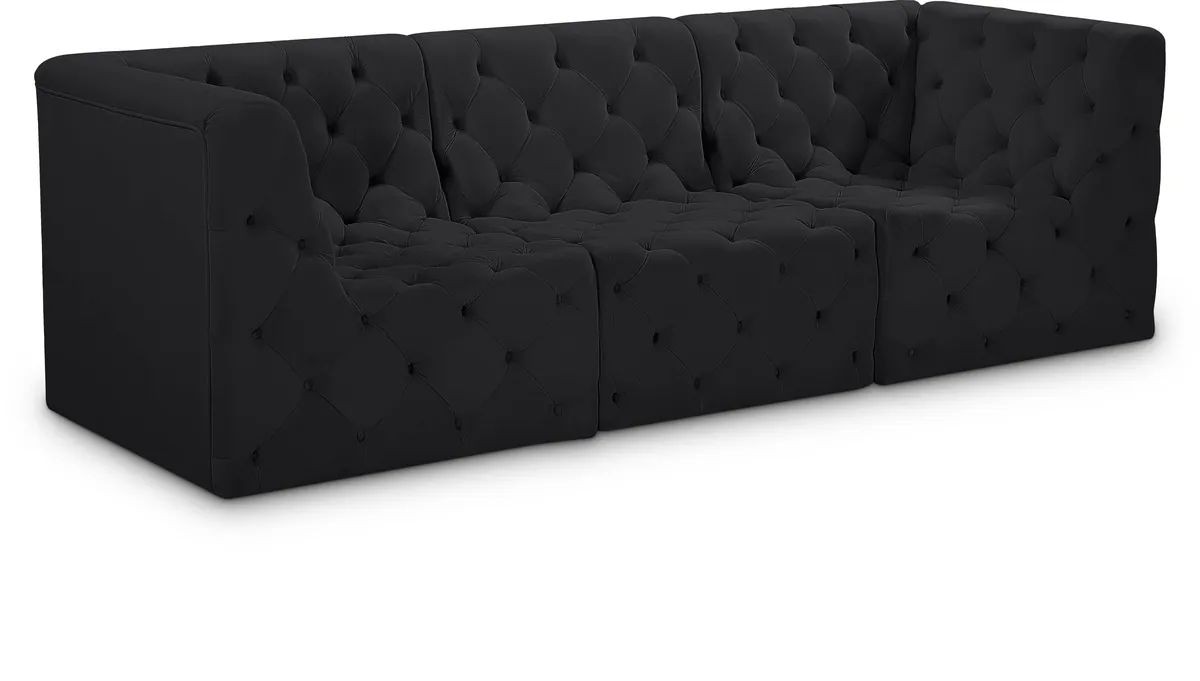 Tuft - 3 Seat Modular Sofa - Black