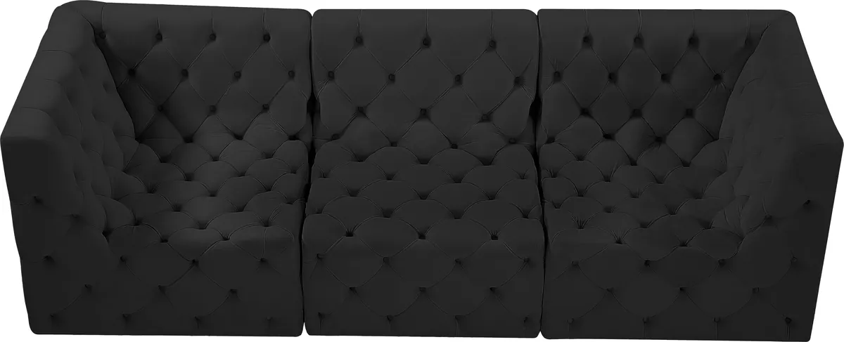 Tuft - 3 Seat Modular Sofa - Black