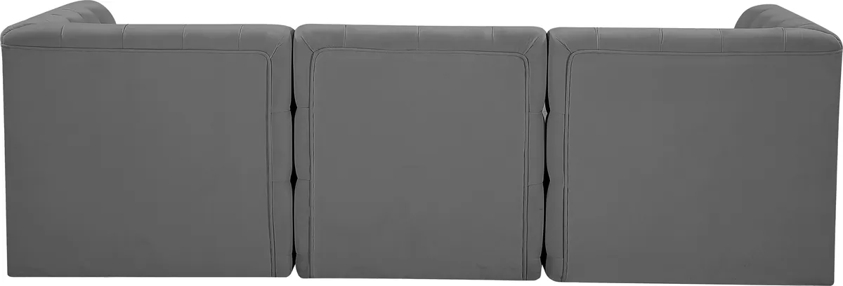 Tuft - 3 Seat Modular Sofa - Gray