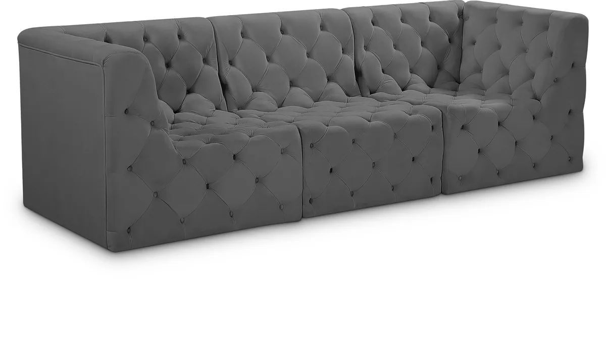 Tuft - 3 Seat Modular Sofa - Gray