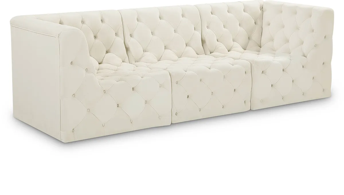 Tuft - 3 Seat Modular Sofa - Cream