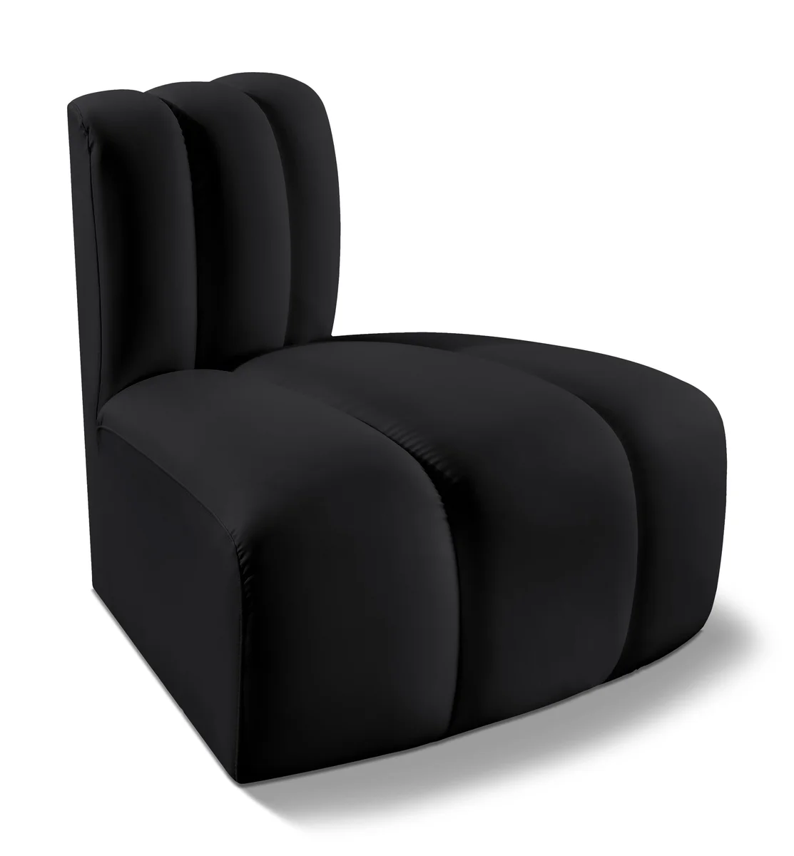 Arc - Faux Leather Reverse Corner Chair - Black