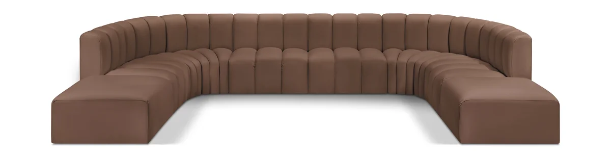 Arc - Faux Leather Modular Sectional - Brown