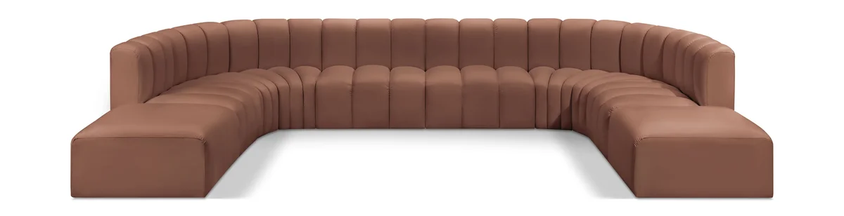 Arc - Faux Leather Modular Sectional - Cognac