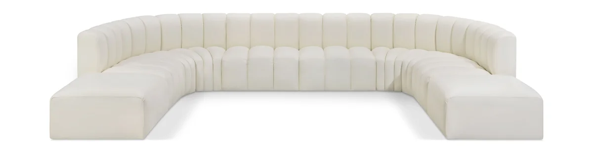 Arc - Faux Leather Modular Sectional - Cream
