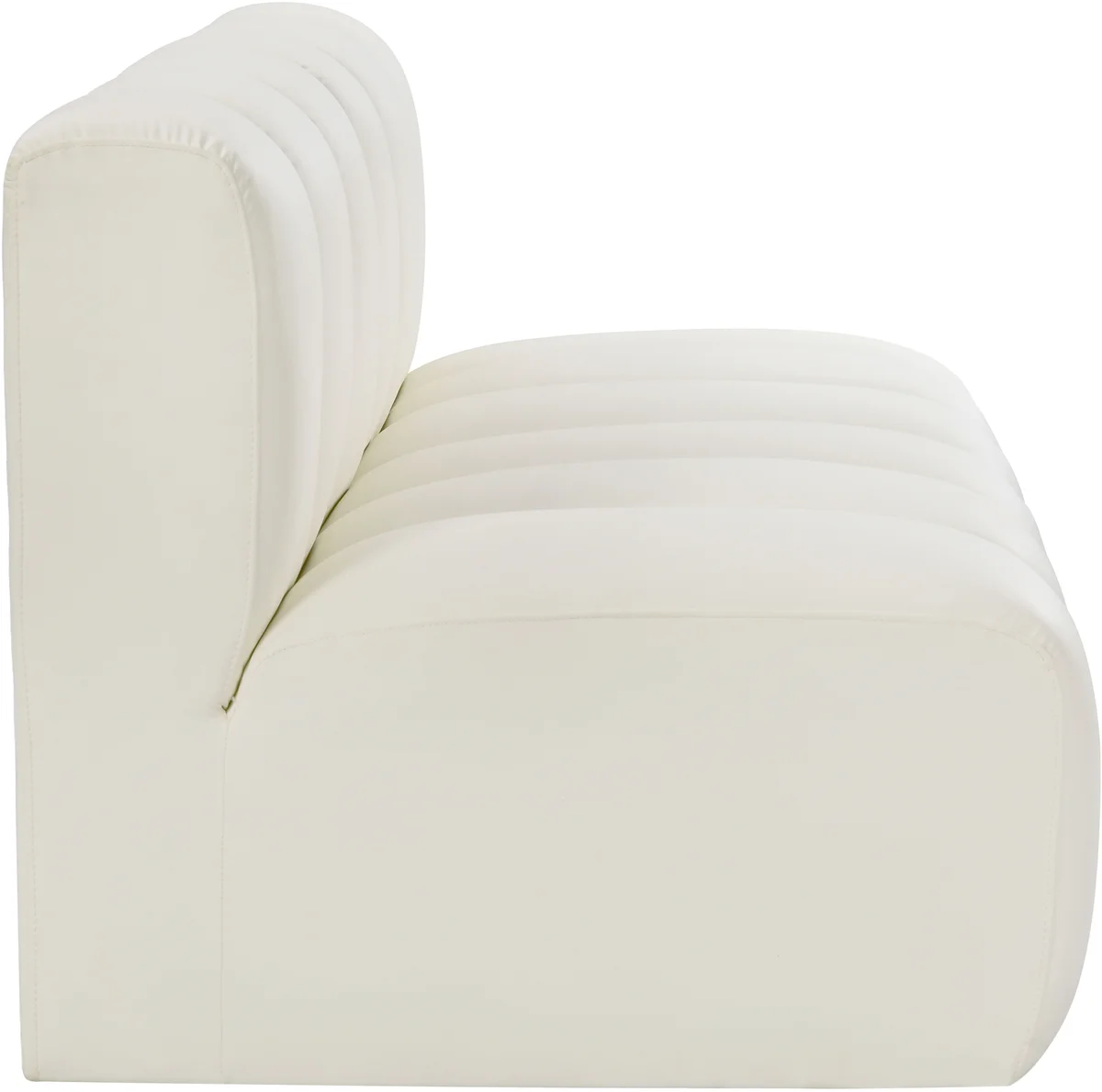 Arc - Faux Leather 2 Seats Modular Sofa - Cream