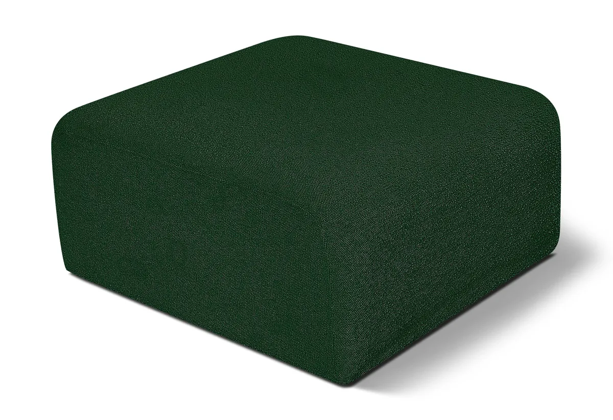 Arc - Boucle Fabric Ottoman - Green