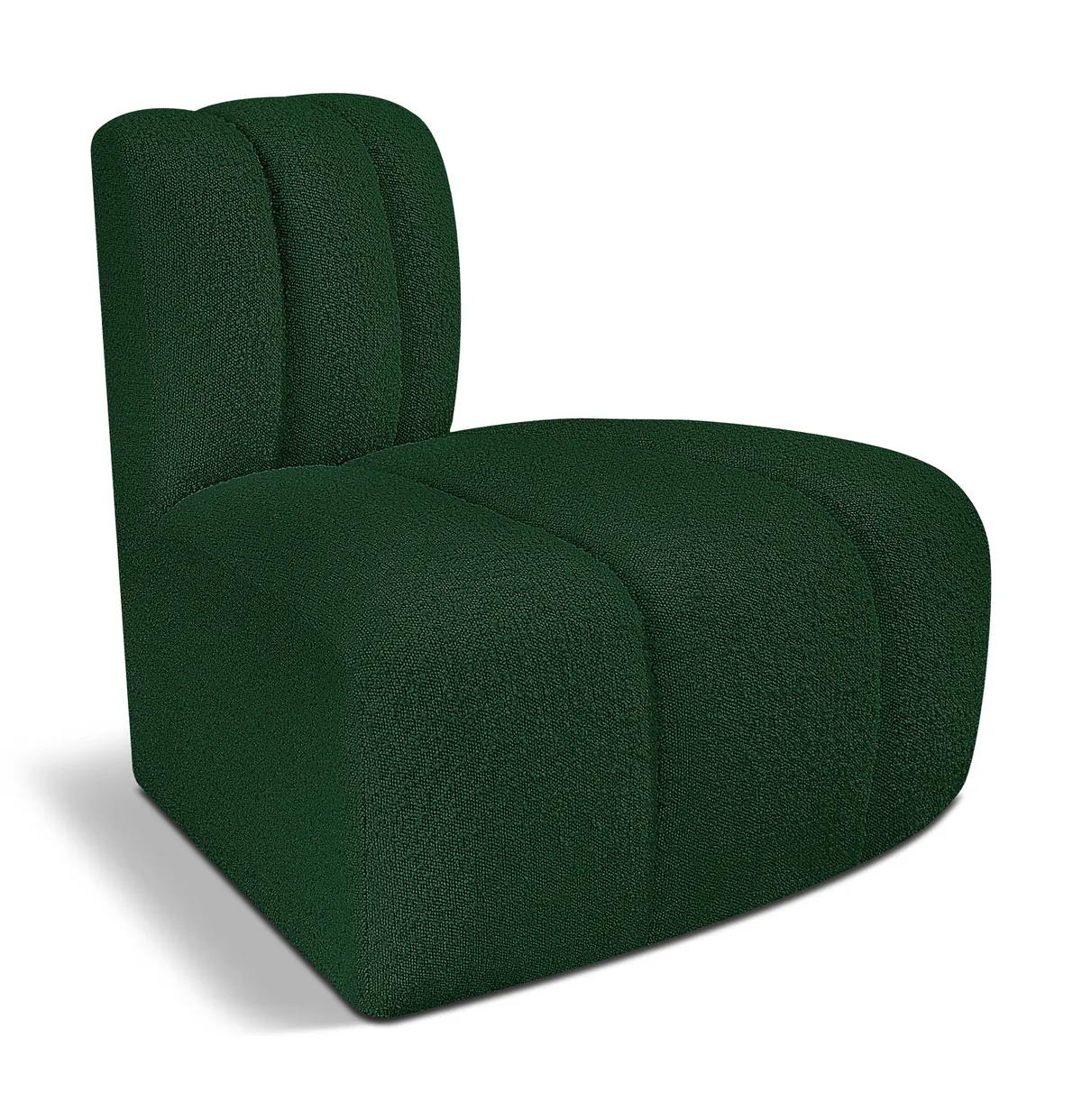 Arc - Boucle Fabric Reverse Corner Chair - Green