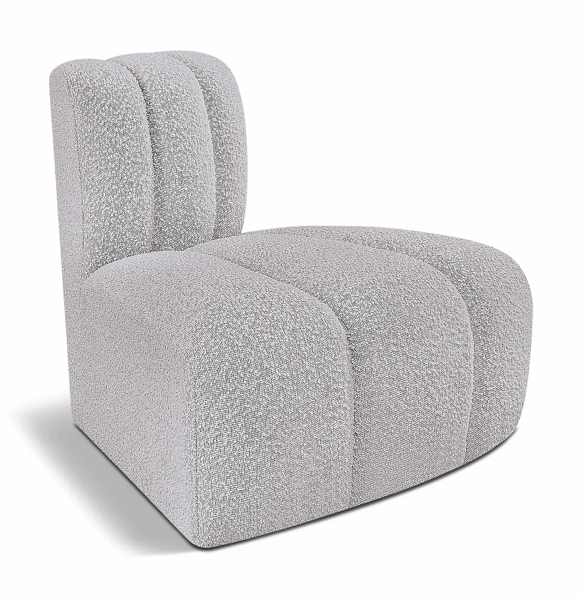 Arc - Boucle Fabric Reverse Corner Chair - Gray