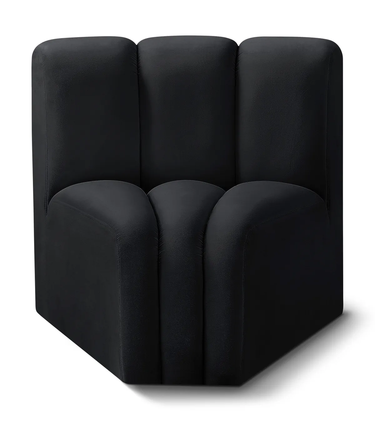 Arc - Velvet Curved Corner Chair - Black