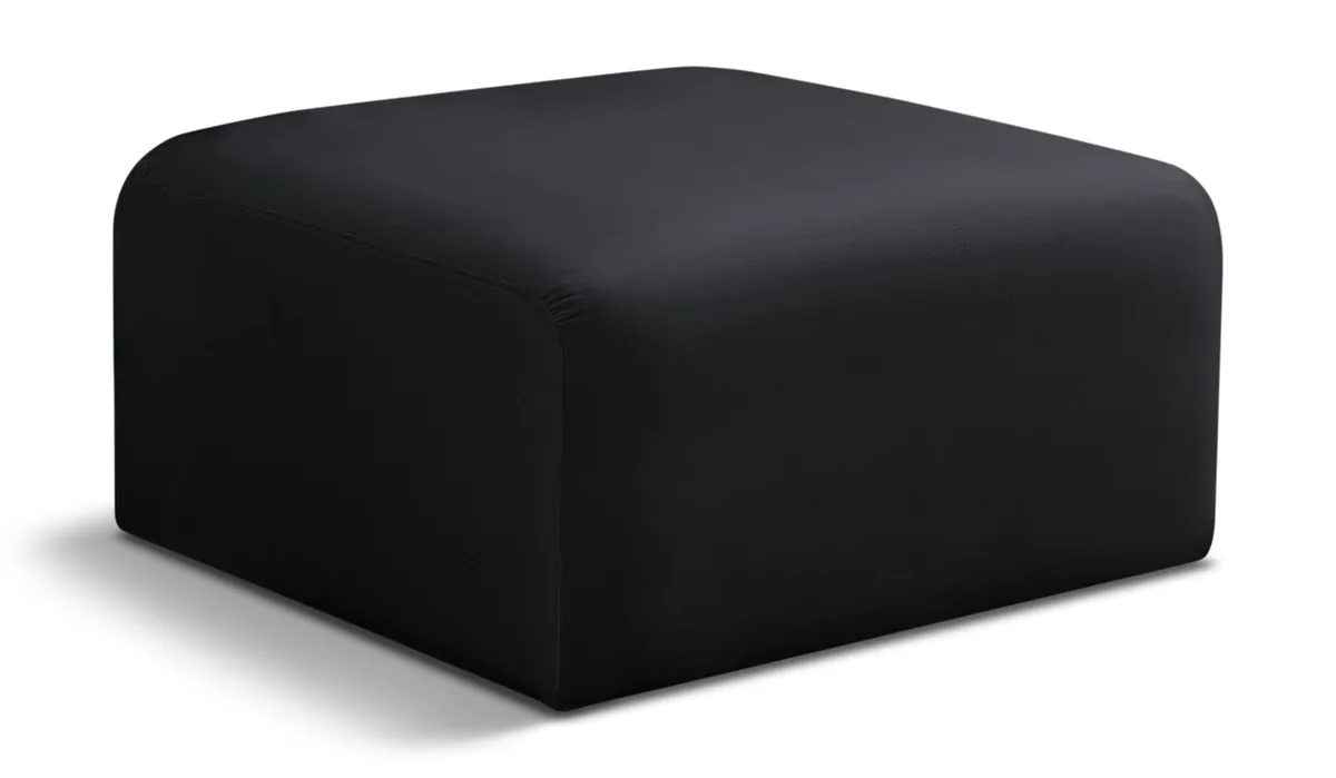 Arc - Velvet Ottoman - Black