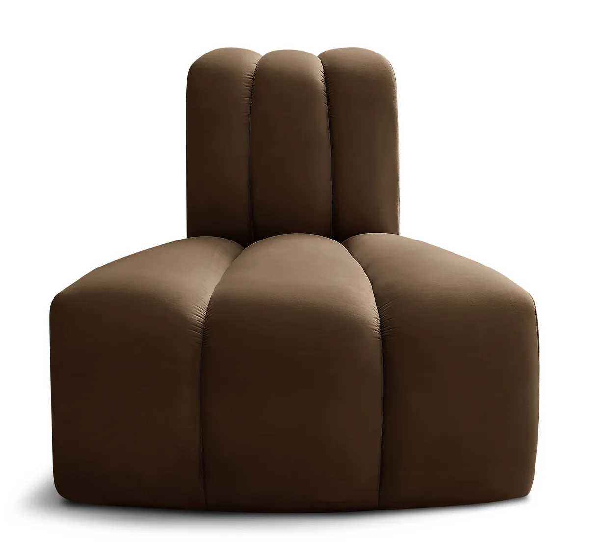 Arc - Velvet Reverse Corner Chair - Brown