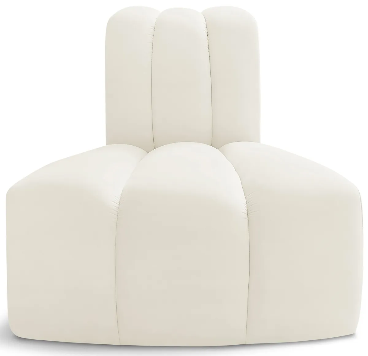Arc - Velvet Reverse Corner Chair - Cream