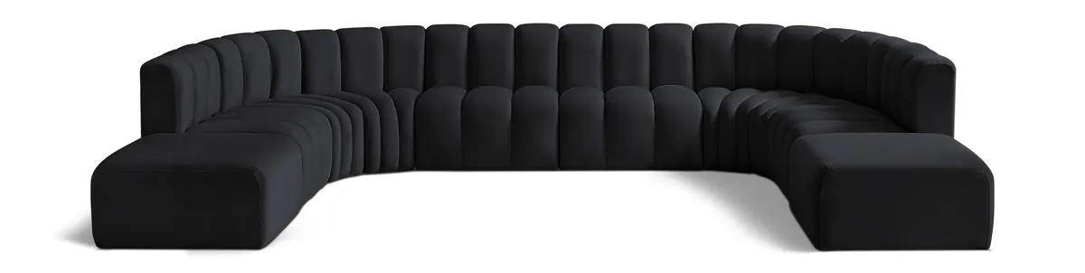 Arc - Velvet Modular Sectional - Black