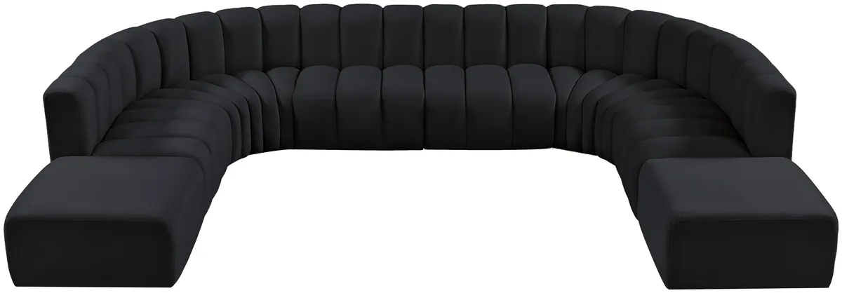 Arc - Velvet Modular Sectional - Black - View 2