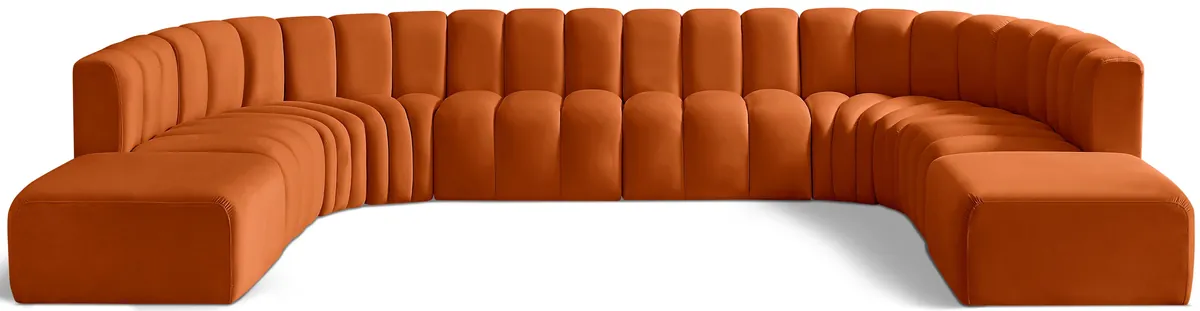 Arc - Velvet Modular Sectional - Cognac
