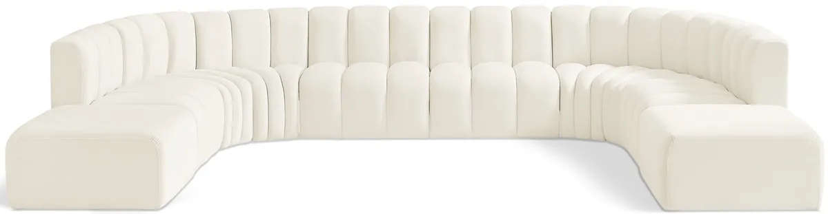 Arc - Velvet Modular Sectional - Cream