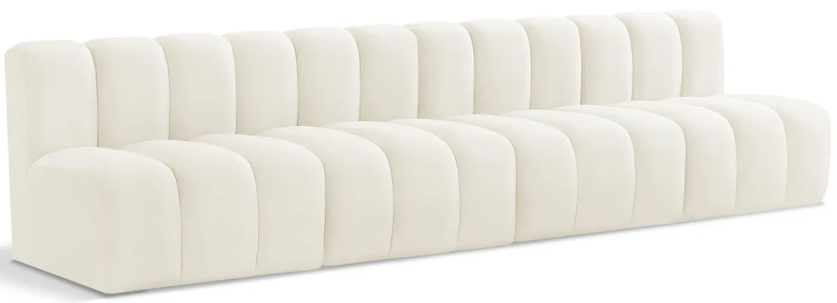 Arc - Velvet 4 Seats Modular Sofa - White
