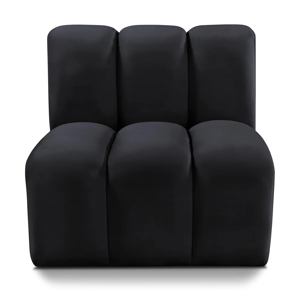Arc - Velvet Straight Chair - Black