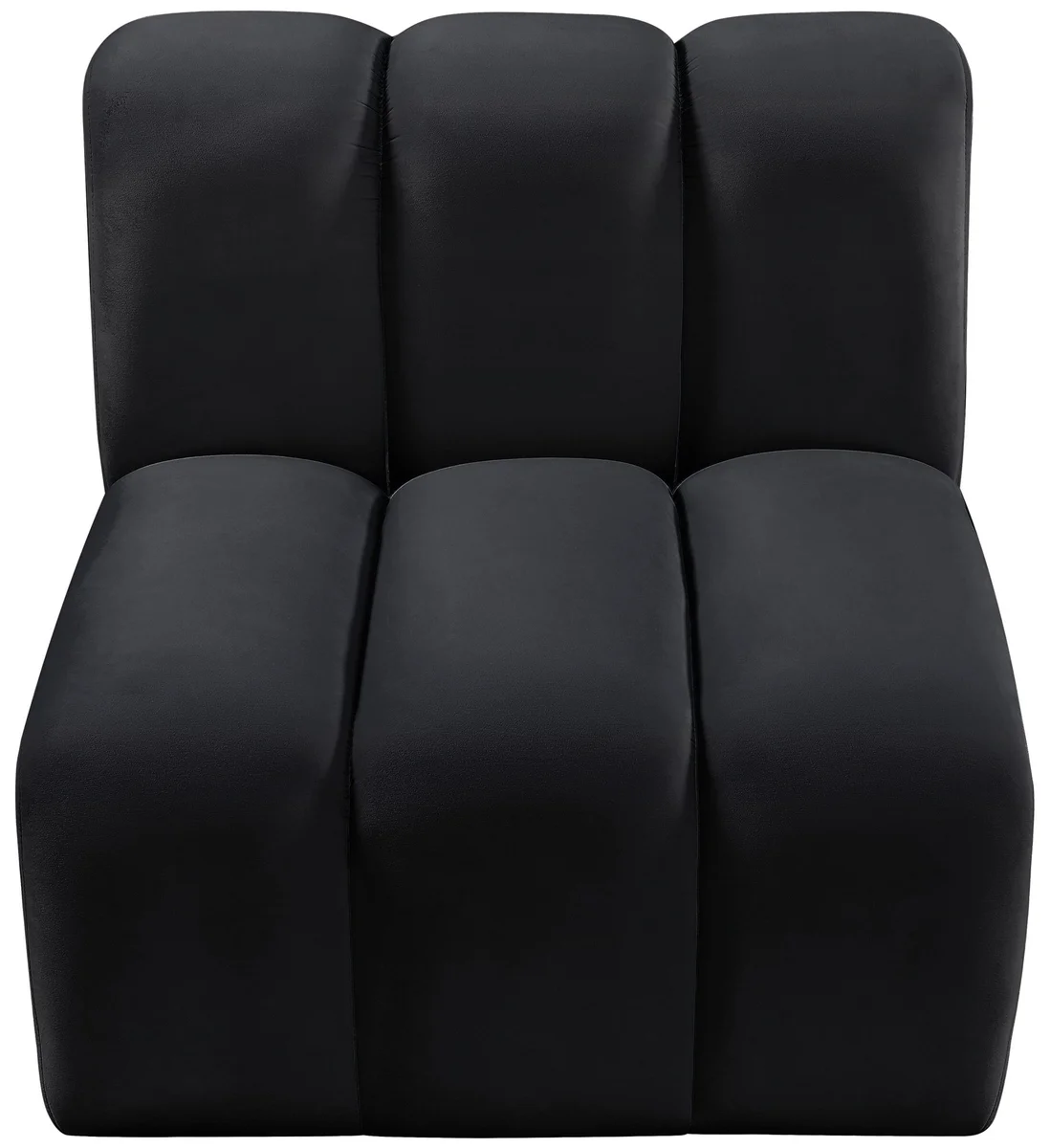 Arc - Velvet Straight Chair - Black - View 2