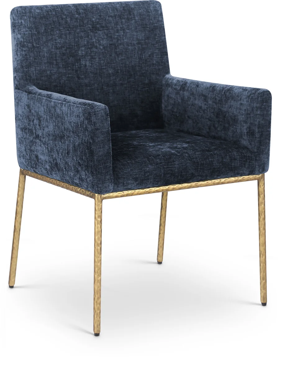 Reeves - Dining Chair With Gold Legs (Set of 2) - Navy