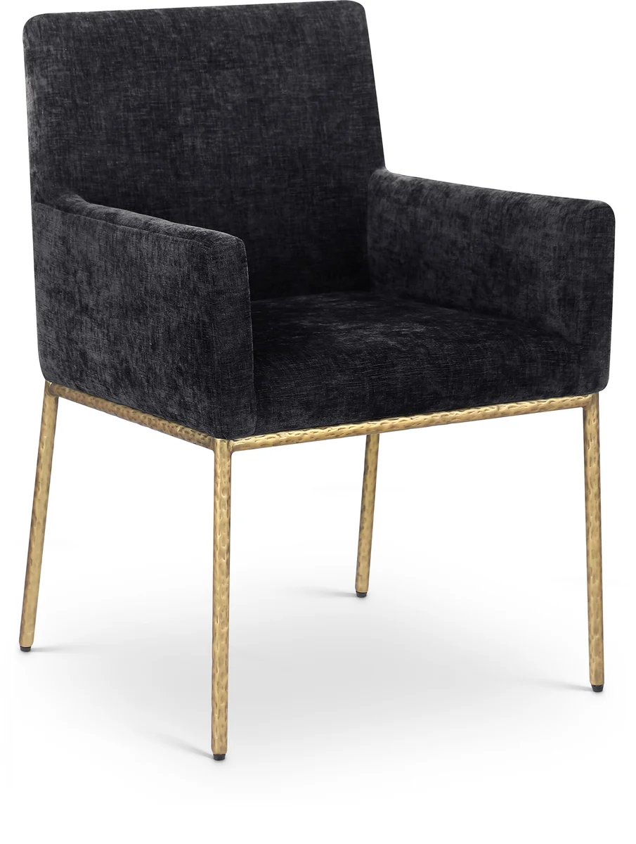 Reeves - Dining Chair With Gold Legs (Set of 2) - Black