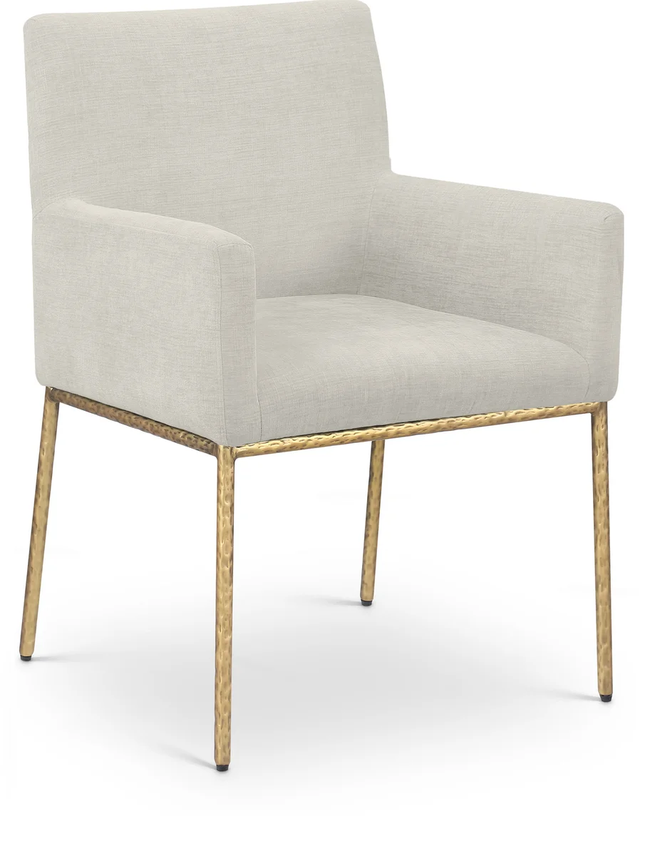 Reeves - Dining Chair With Gold Legs (Set of 2) - Cream