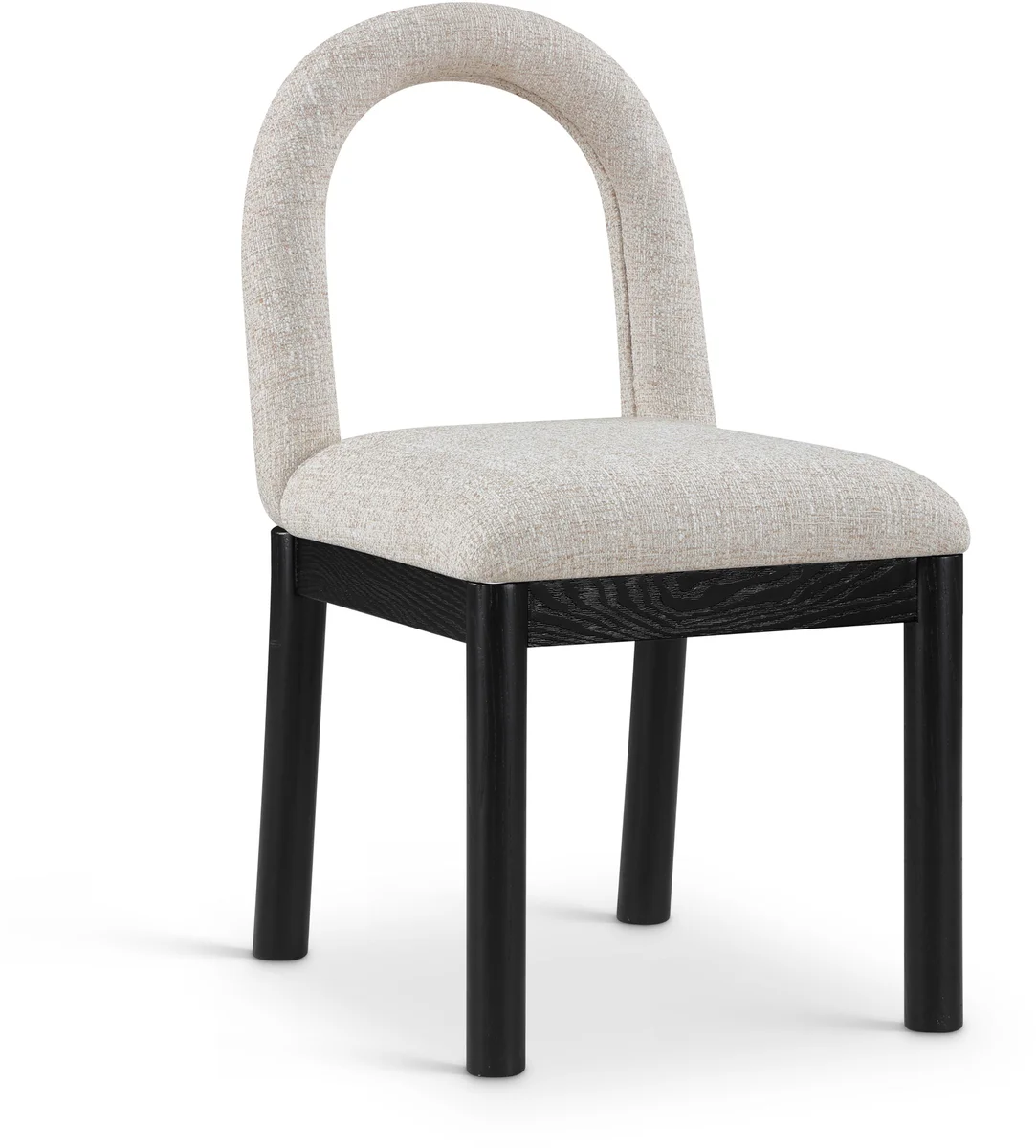 Conrad - Linen Dining Chair With Black Legs - Beige