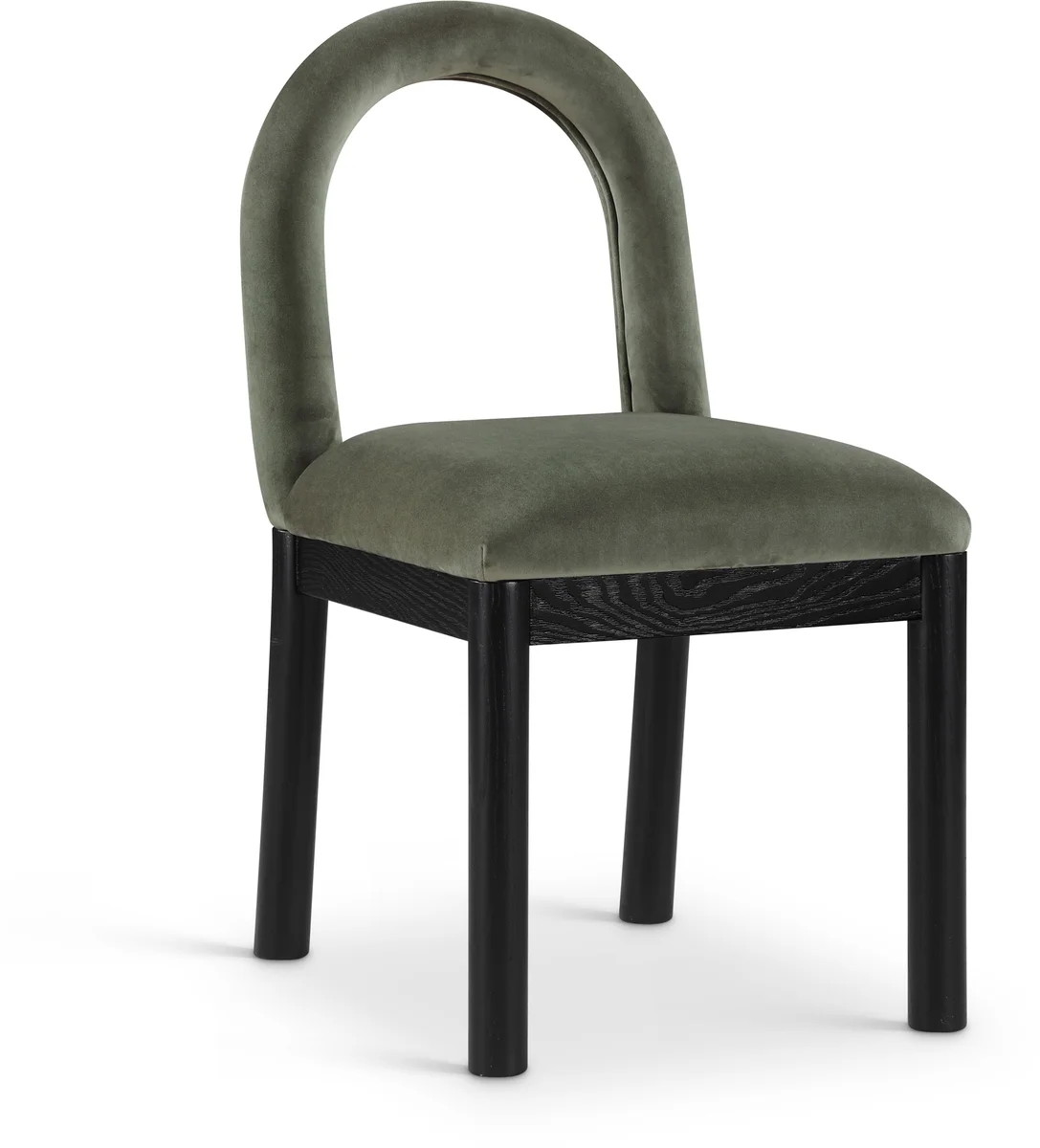 Conrad - Velvet Dining Chair With Black Legs - Green