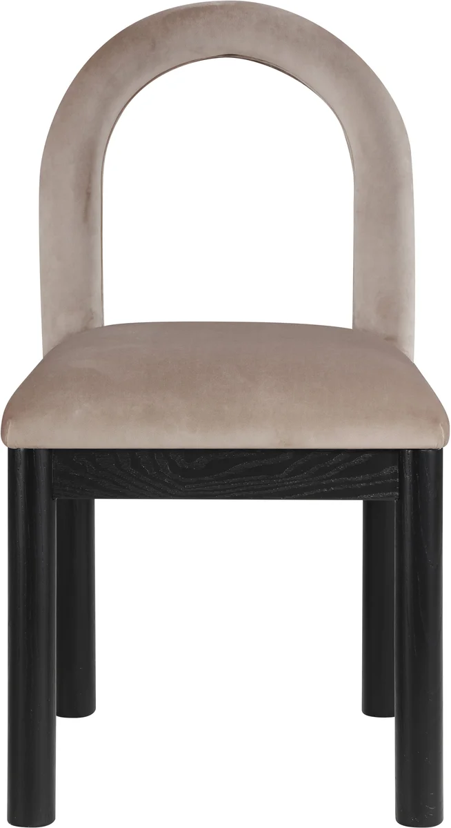 Conrad - Velvet Dining Chair With Black Legs - Taupe