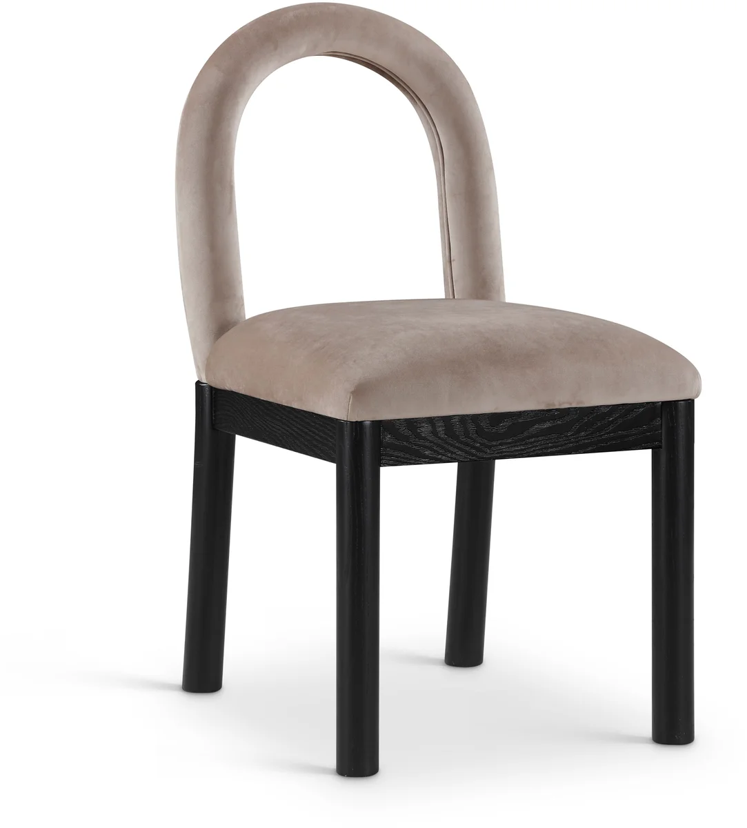Conrad - Velvet Dining Chair With Black Legs - Taupe