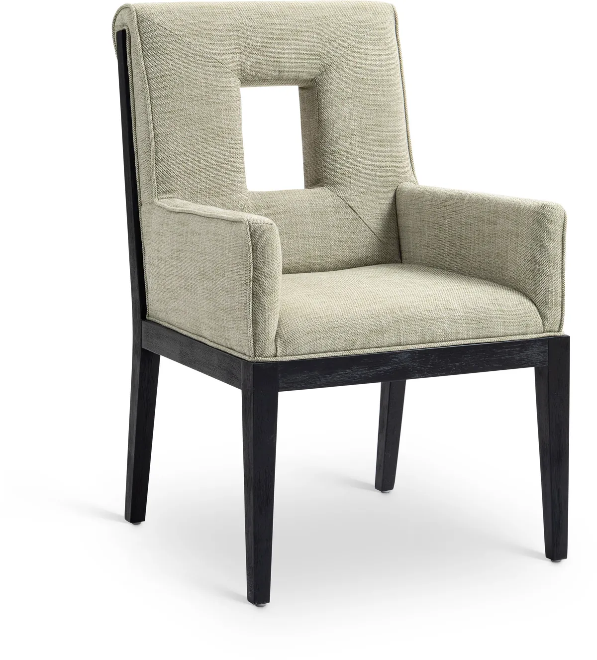 Gwendolyn - Dining Arm Chair With Black Frame - Green
